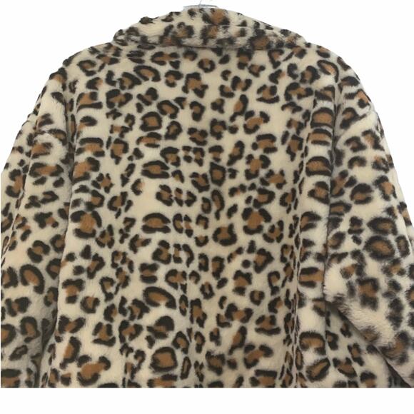 San Souci Leopard Faux Fur Crop Coat Medium 955652 - Picture 7 of 9